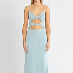 Light Blue Cutout Midi Dress